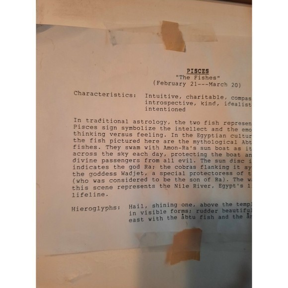 Jan Fleck "PISCES" Artist's‎ Proof 42/150, Hand-Painted Egyptian Etching, Signed - Picture 15 of 15